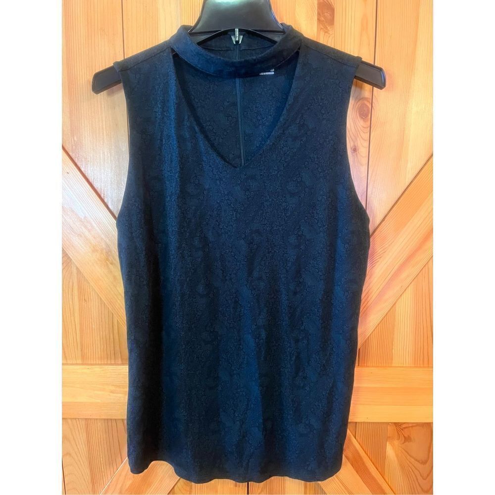 Ruff Hewn Gray Tank Top Womens large V Neck Strap Zip Back Sleeveless (1096)